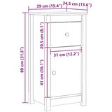  Kreveta 2 pcs Vosak smeđa 39 x 34,5 x 80 cm Čvrsto borovo drvo | shoptok.hr