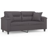 Maison Chic kavč - Sofa - Kanape dvosed z okrasnimi blazinami siv 140 cm umetno usnje, (21727639) Cene