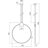  Redo 01-3107 - LED luster na sajli ATOM LED/20W/230V Ø 60 cm | Eponuda.com