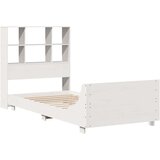 vidaXL Posteljni okvir brez vzmetnice bel 90x200 cm trdna borovina | Shoptok.si