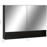 vidaXL lED kupaonski ormarić s ogledalom crni 80 x 15 x 60 cm MDF | shoptok.hr