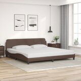  The Living Store Posteljni okvir z vzglavjem rjav 200x200 cm umetno usnje - Posteljni Okvir, (21455276) | Shoptok.si