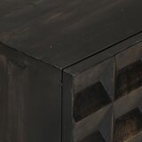  Komoda crna 55 x 34 x 75 cm od masivnog drva manga i željeza | shoptok.hr