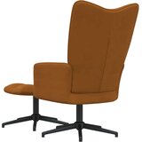 Stol za sproščanje s stolčkom rjav žamet, (20958059) | Shoptok.si