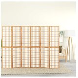  Zložljiv 6-delni paravan japonski stil 240x170 cm črne barve | Shoptok.si