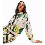 Desigual Pulover 'TROPI' bež / žuta / zelena / svijetloroza | shoptok.hr