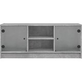 TV ormarić sa staklenim vratima boja betona 102x37x42 cm | Eponuda.com