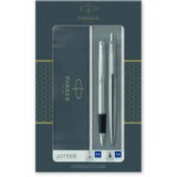 Parker poklon SET Jotter Stainless Steel - Hemijska olovka + Nalivpero Cene
