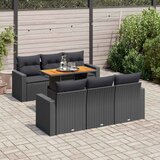  7-dijelni set vrtnih sofa od poliratana s jastucima crni Cijene
