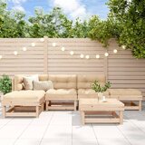 The Living Store Vrtna sedežna garnitura 6-delna z blazinami trdna tikovina - Vrtna Sedežna Garnitura, (21479210) | Shoptok.si