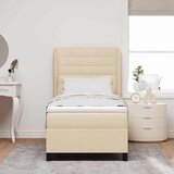 Box Spring postelja z vzmetnico krem 90x190 cm tkanina, (22052851) | Shoptok.si