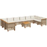  11-dijelni set vrtnih sofa od poliratana s jastucima bež | shoptok.hr