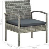  Vrtni stol z blazino poli ratan siv, (20659874) | Shoptok.si