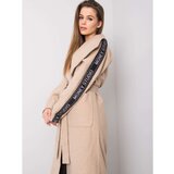 Fashion Hunters Ladies' beige coat with a belt Cene