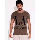 Fashion Hunters Men's T-shirt LOS ANGELES olive | shoptok.hr