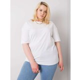 Fashion Hunters White plus size cotton t-shirt Cene