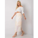 Fashion Hunters Beige pleated skirt with patterns Cene