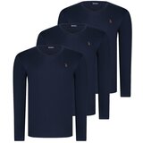 Dewberry TRIPLE SET T8587 V COLLAR MEN'S SWEATSHIRT-LACİVERT-LACİVERT-LACİVERT Cene