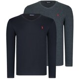 Dewberry DUAL SET T8587 V COLLAR MEN&#039;S SWEATSHIRT-ANTHRACITIS-BLACK cijene