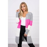 Kesi Sweater Cardigan in the straps gray+light pink Cene