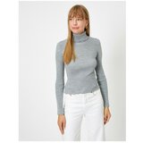 Koton Women's Gray Turtleneck Basic Sweater Cene