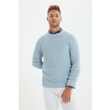 Trendyol Svijetloplavi muški džemper regularnog kroja s muškim vratima Cene