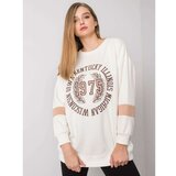 Fashion Hunters Ecru oversize cotton sweatshirt with a print Cene