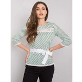 Fashion Hunters White and green blouse with colorful patterns Cene
