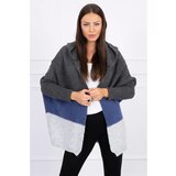 Kesi Three-color hooded sweater graphite+jeans+gray | shoptok.hr