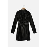 Trendyol Black Waist Detailed Slit Dress Cene