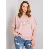 Fashion Hunters Dusty pink plus size blouse with cutouts on the sleeves Cene
