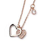 Oliver Weber ženski Amo Steel Cry Rose Gold Roze Zlatni Lančić Sa Swarovski Kristalnim Priveskom