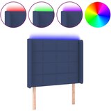 Maison Chic led posteljno vzglavje - vzglavna omarica - nočna omarica modro 103x16x118/128 cm blago, (21711992) Cene
