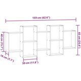 vidaXL Stenska polica črna 159x18x65 cm inženirski les | Shoptok.si