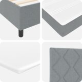 vidaXL Box Spring postelja z vzmetnico in LED svetlobo Siva 90x190 cm Tkanina | Shoptok.si