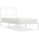  The Living Store Kovinski posteljni okvir z vzglavjem bel 90x200 cm - Posteljni Okvir, (21523745) | Shoptok.si