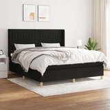 Box spring postelja z vzmetnico črna 160x200 cm blago Cene