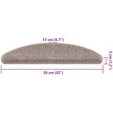  Prostirke za stepenice 15 kom 56x17x3 cm tamno bež poluokrugle | shoptok.hr