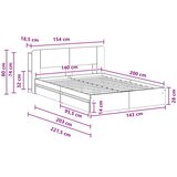  Okvir kreveta s pohranom s ladicama Siva Sonoma 140 x 200 cm | shoptok.hr