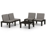 Maison Chic Seti vrtnega pohištva - Vrtna garnitura - Vrtni pohištvo set 3-delna z blazinami plastika siva, (21811331) Cene