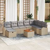 vidaXL 9 komadni set sofa za vrt s jastučićima Bež Poli Ratan Cijene