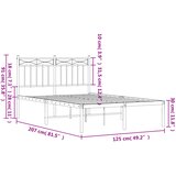  Metalni okvir za krevet s uzglavljem crni 120x200 cm | shoptok.hr