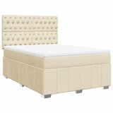  Krevet s oprugama i madracem krem 140 x 190 cm od tkanine | shoptok.hr