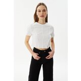 Trendyol White Piping Crop Knitted Blouse | shoptok.hr