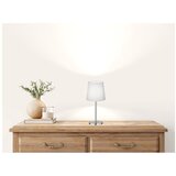 Fischer & Honsel Bela/v srebrni barvi namizna svetilka s tekstilnim senčilom (višina 30 cm) Eve – | Shoptok.si
