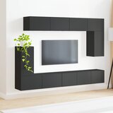  Set TV komoda 5 kom. Crna Konstruirano drvo | shoptok.hr
