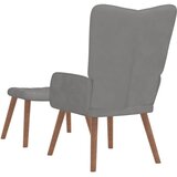  Stolica za opuštanje s osloncem za noge svjetlosiva baršunasta | shoptok.hr