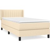  Okvir kreveta s oprugama i madrac krem 80x200 cm od tkanine | shoptok.hr