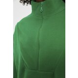 Trendyol Emerald Green Zipper Detail Fleece Knitted Sweatshirt Cijene