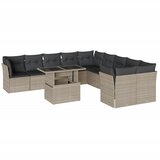  11-dijelni set vrtnih sofa poliratan s jastucima svijetlosivi | shoptok.hr